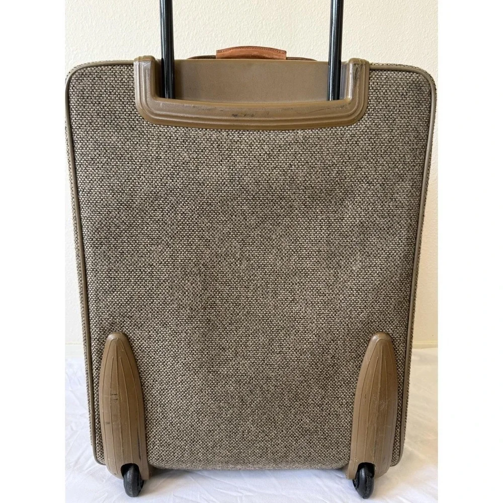 Vintage Hartmann Tweed Leather Rolling Suitcase 2 Wheeled Carry On Bag 22